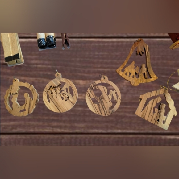 VINTAGE WOODEN CHRISTMAS ORNAMENT LOT ~   KURT ALDER 1950'S - Picture 3 of 6